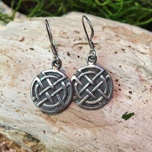 Celtic Sterling Silver Disc Earrings
